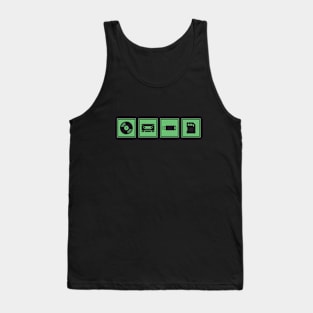 Music Player Formats Green Tank Top